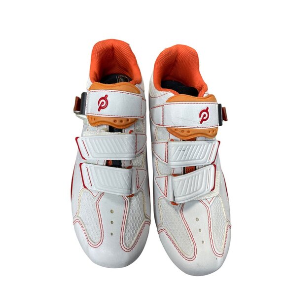 Peloton Womens Cycling Shoes Size 39/8 White & Orange Training Sneakers SKU 9214 - Picture 9 of 12